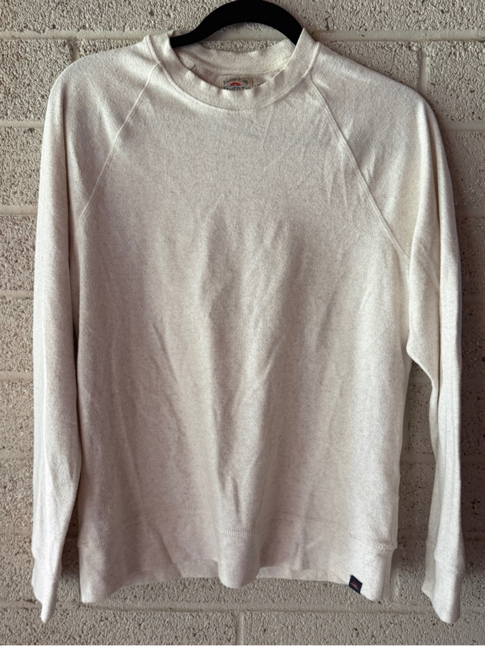 Faherty Cream Crewneck Sweater - Lightweight Raglan Pullover